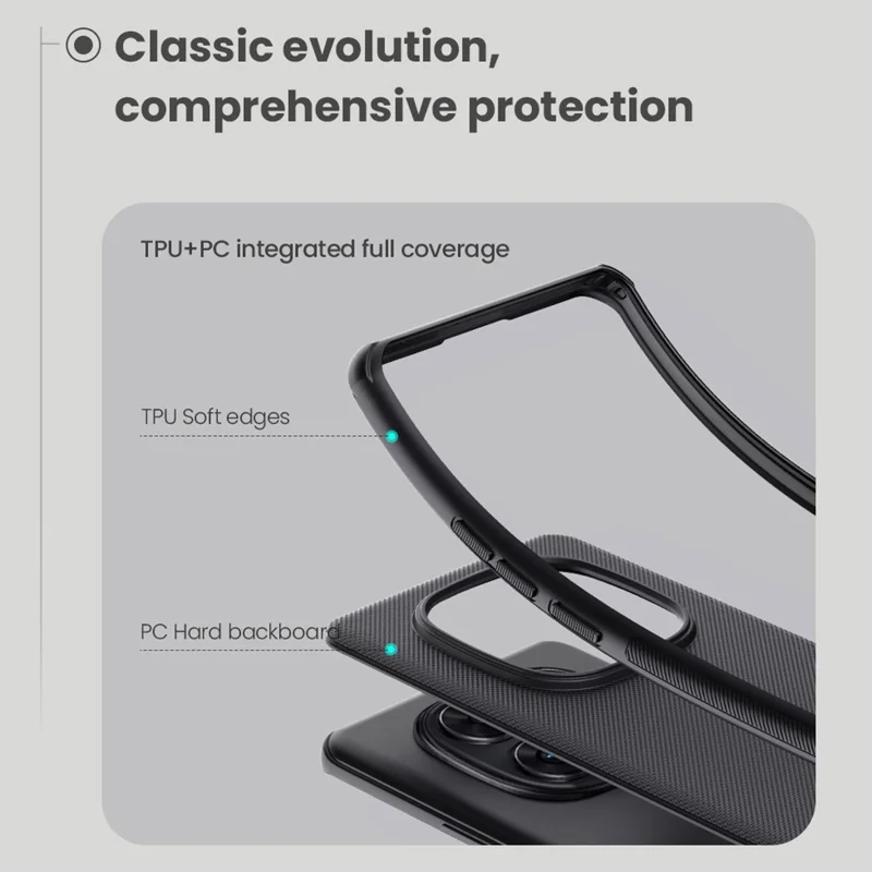 NILLKIN Frosted Shield Pro For Xiaomi Redmi Note 14 Pro+ 5G Case Matte PC+TPU Phone Cover - Black