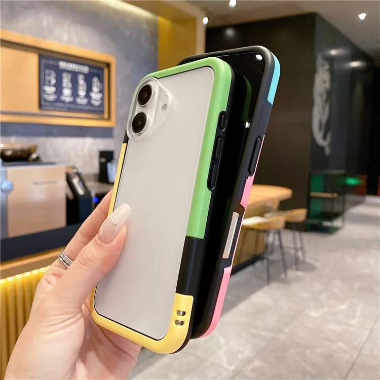 For iPhone 16 Plus Case Detachable 2-in-1 TPU+PC Clear Phone Cover - Pink  /  Blue