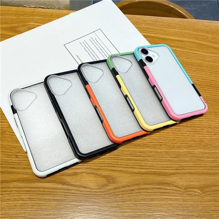 For iPhone 16 Plus Case Detachable 2-in-1 TPU+PC Clear Phone Cover - Pink  /  Blue