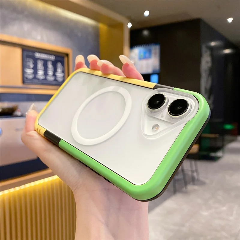For iPhone 16 Plus Case Compatible with MagSafe Detachable 2-in-1 TPU+PC Clear Phone Cover - Orange  /  Black