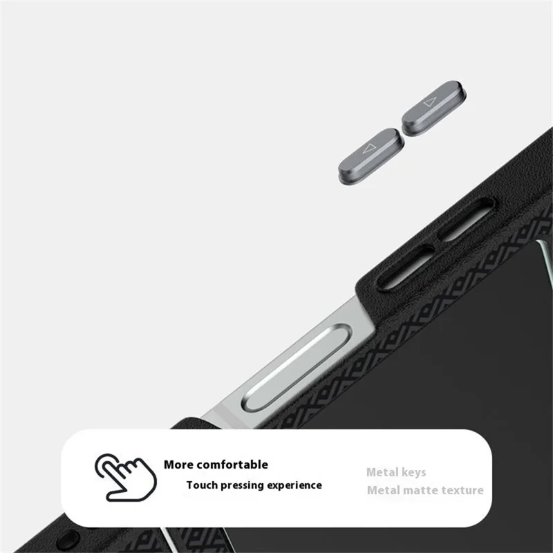 ABEEL Capa para Samsung Galaxy Z Flip5 5G Caso PC + Liga de Alumínio + Couro PU Capa de Telefone Compatível com MagSafe - Textura 3