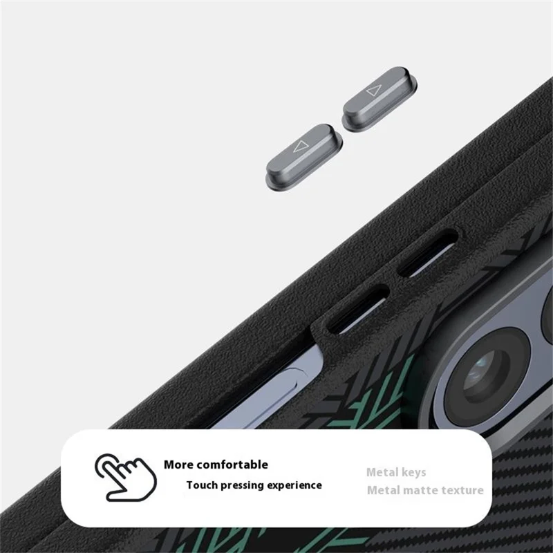 ABEEL For Samsung Galaxy Z Fold5 5G Magnetic Case PC + Aluminum Alloy + PU Leather Slim Phone Back Cover - Texture 2