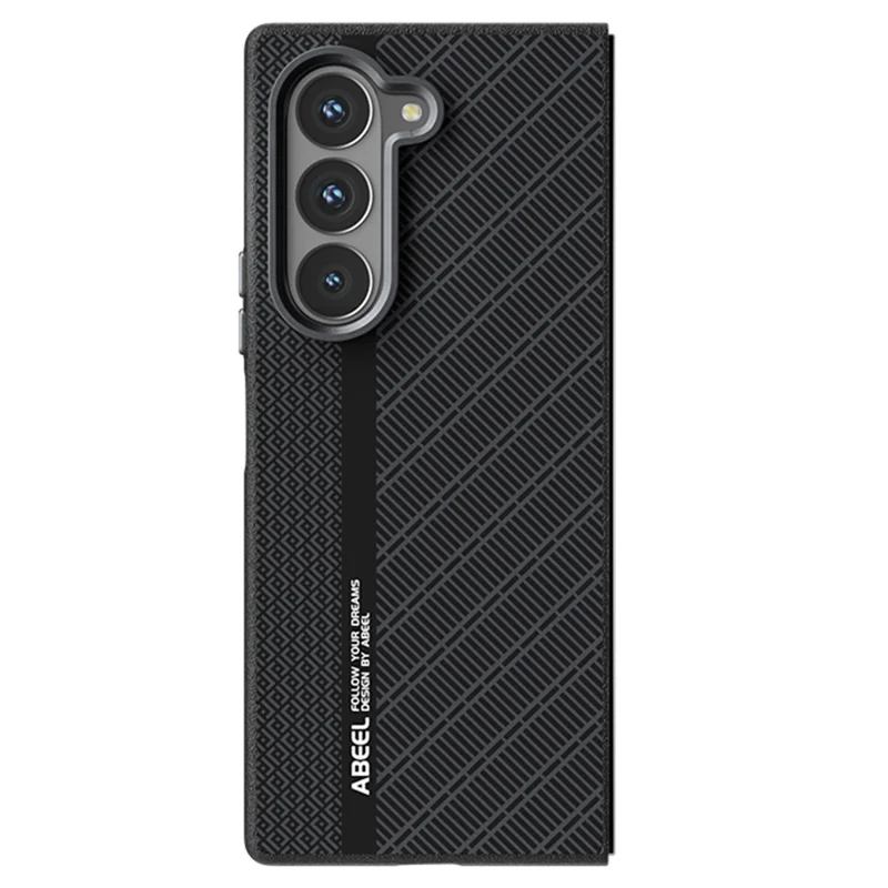 ABEEL For Samsung Galaxy Z Fold6 5G Case PC + Aluminum Alloy + PU Leather Phone Cover Compatible with MagSafe - Texture 3