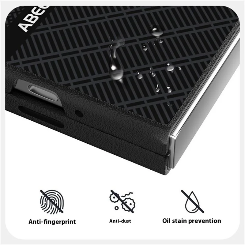ABEEL For Samsung Galaxy Z Fold6 5G Case PC + Aluminum Alloy + PU Leather Phone Cover Compatible with MagSafe - Texture 3