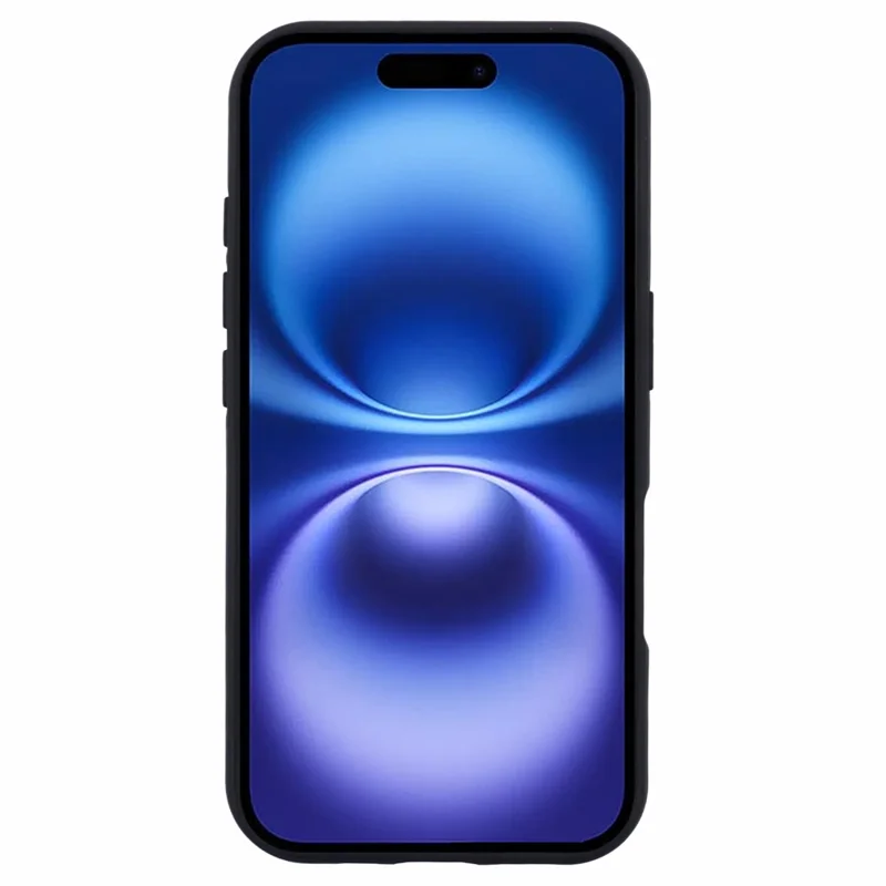 For iPhone 16 Case PC+TPU Drop Defend Phone Cover with Ring Kickstand - Black