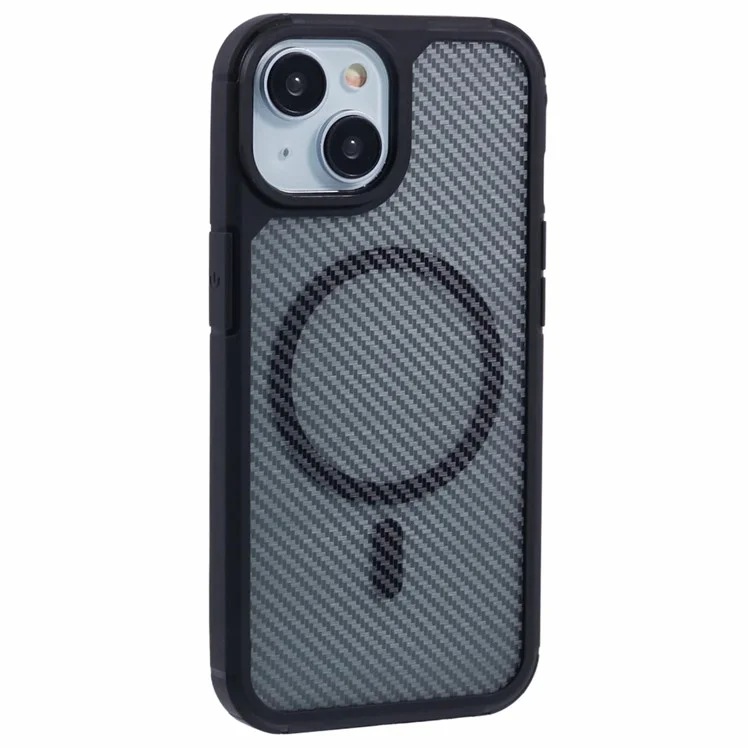 For iPhone 14 Case Compatible with MagSafe Carbon Fiber TPU+PC Anti-Drop Phone Cover