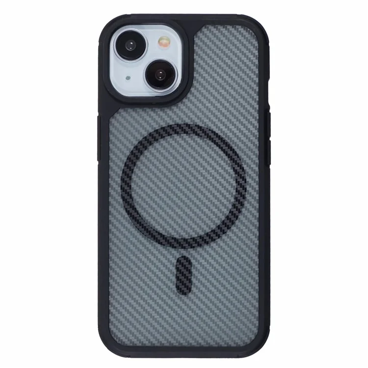For iPhone 14 Case Compatible with MagSafe Carbon Fiber TPU+PC Anti-Drop Phone Cover