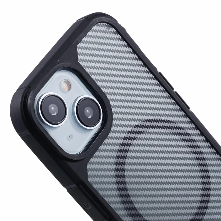 For iPhone 14 Case Compatible with MagSafe Carbon Fiber TPU+PC Anti-Drop Phone Cover