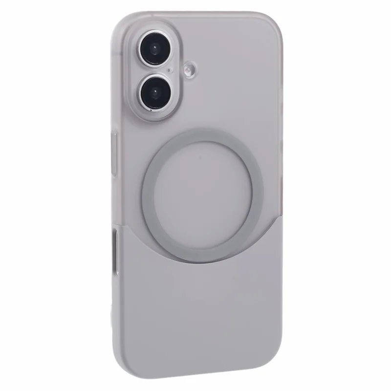 For iPhone 16 Case Compatible with MagSafe Splicing Color Drop-Proof PC Phone Cover - Grey
