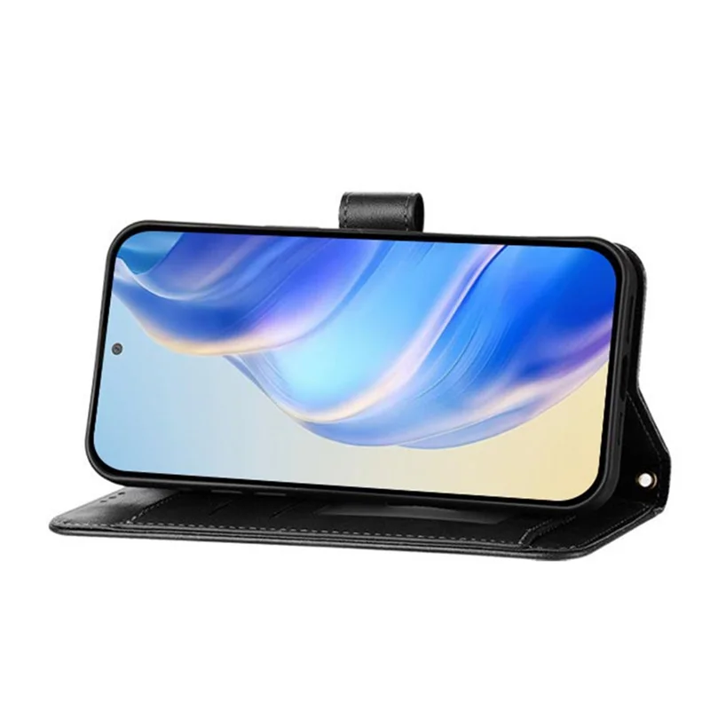Capa para Samsung Galaxy A36 5G com bolso com zíper, slots múltiplos para cartões e cobertura de telefone em couro - Preto