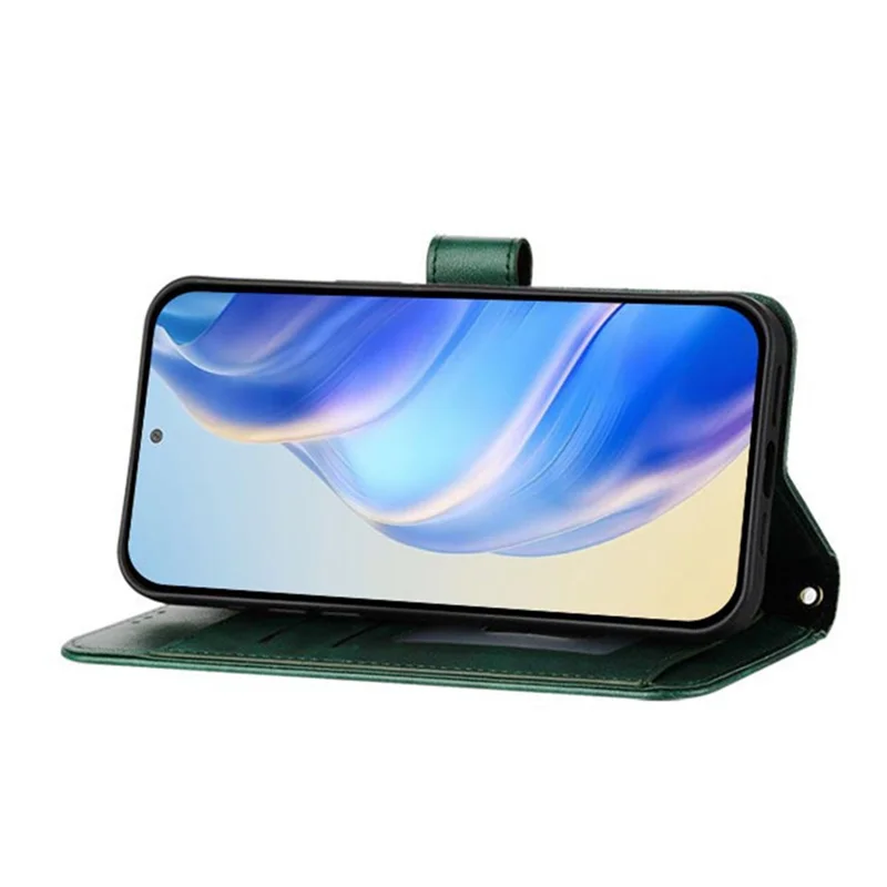 For Samsung Galaxy A36 5G Case Zipper Pocket Multiple Card Slots Leather Phone Cover - Green