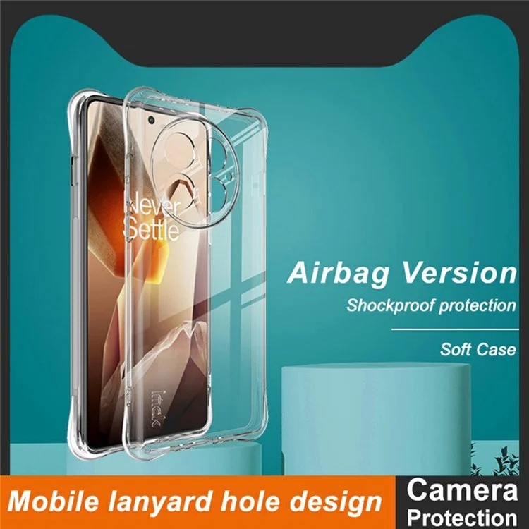 Coque IMAK pour OnePlus 13 en TPU, housse de téléphone avec protection antichoc airbag - Transparent