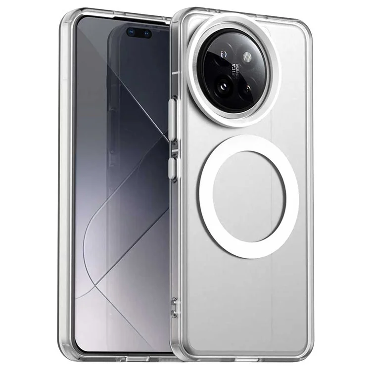 Funda compatible con Xiaomi 14 Civi 5G / Civi 4 Pro 5G con MagSafe, de PC+TPU+PET, anti-caídas - Blanca