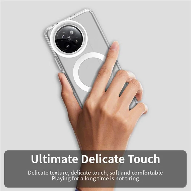 Funda compatible con Xiaomi 14 Civi 5G / Civi 4 Pro 5G con MagSafe, de PC+TPU+PET, anti-caídas - Blanca