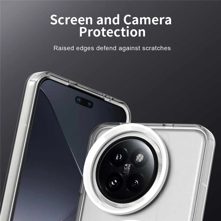 Funda compatible con Xiaomi 14 Civi 5G / Civi 4 Pro 5G con MagSafe, de PC+TPU+PET, anti-caídas - Blanca