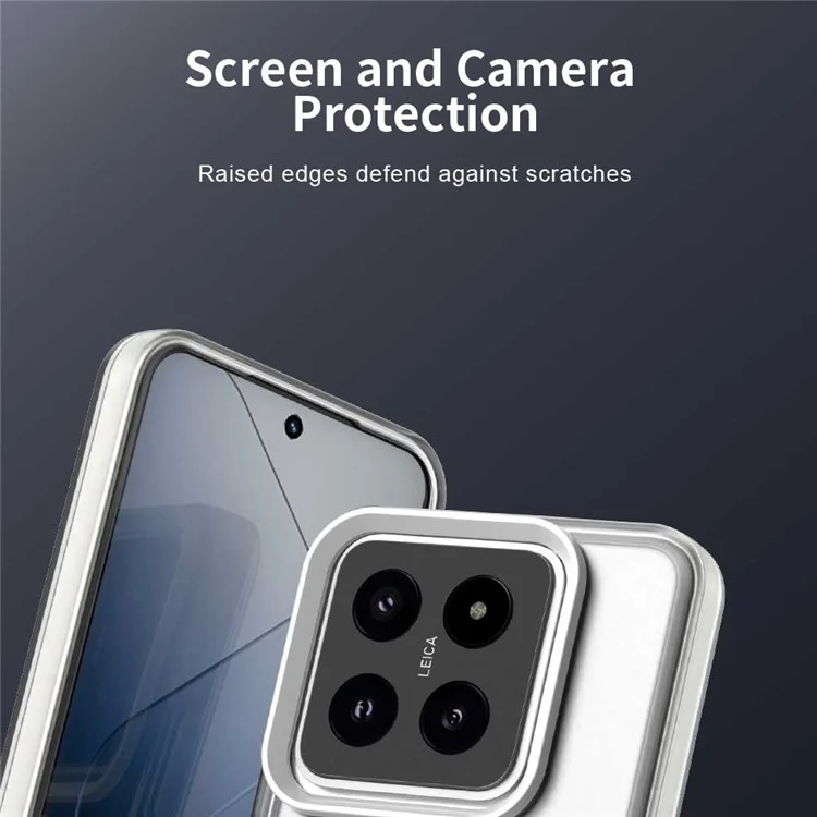 Чехол для Xiaomi 14 Pro совместимый с MagSafe, PC+TPU+PET, противоударный - Белый
