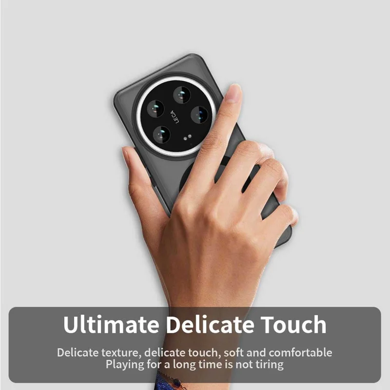 For Xiaomi 14 Ultra Magnetic Case PC+TPU+PET Anti-Drop Phone Cover - Black