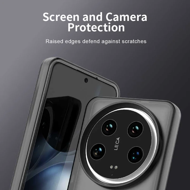 For Xiaomi 14 Ultra Magnetic Case PC+TPU+PET Anti-Drop Phone Cover - Black