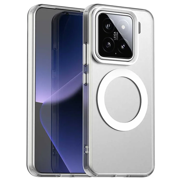 Capa para Xiaomi 15 Pro Compatível com MagSafe PC+TPU+PET Anti-Drop Phone Cover - Branca