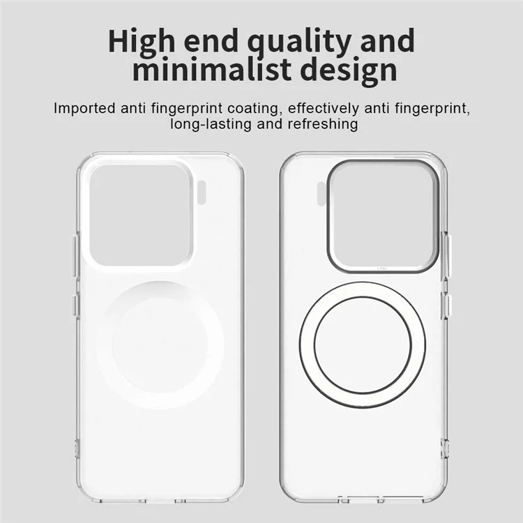 Capa para Xiaomi 15 Pro Compatível com MagSafe PC+TPU+PET Anti-Drop Phone Cover - Branca