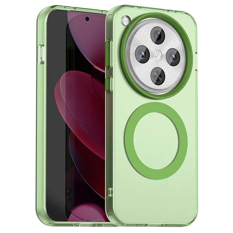 For Oppo Find X8 5G Case Compatible with MagSafe PC+TPU+PET Anti-Drop Phone Cover - Green