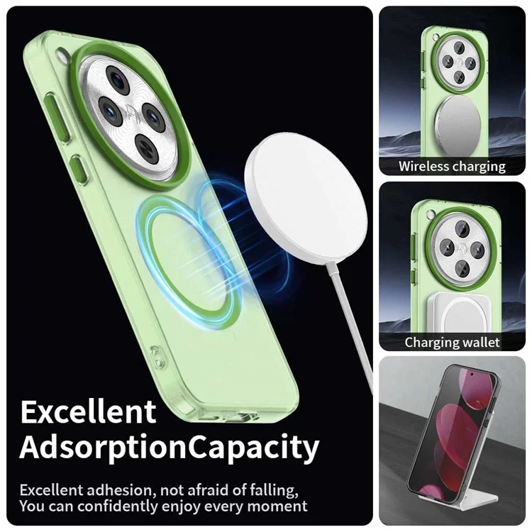 For Oppo Find X8 5G Case Compatible with MagSafe PC+TPU+PET Anti-Drop Phone Cover - Green