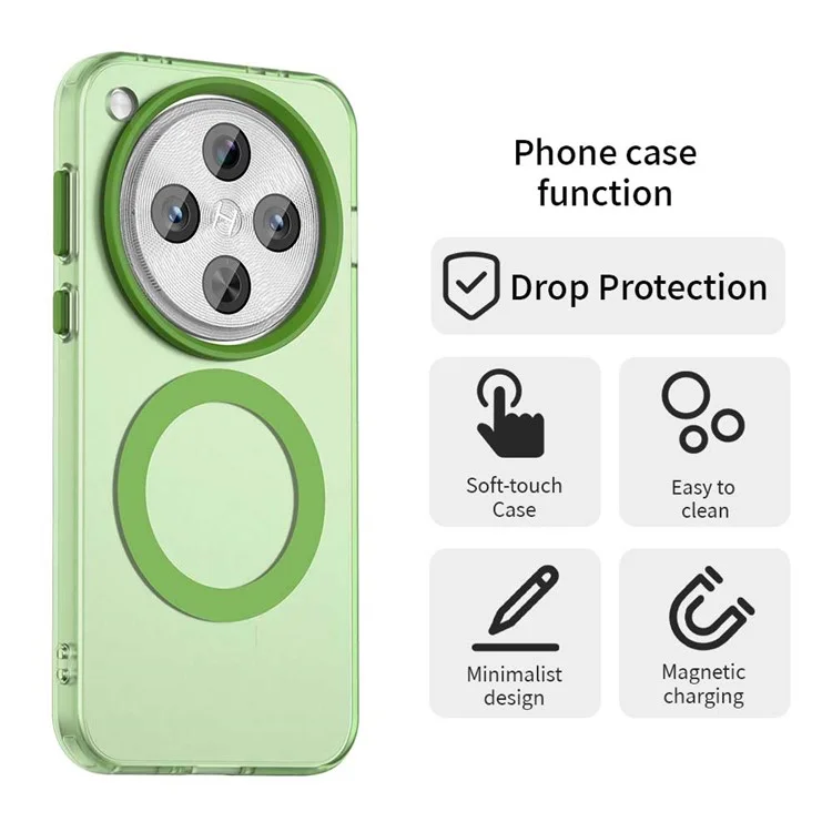 For Oppo Find X8 5G Case Compatible with MagSafe PC+TPU+PET Anti-Drop Phone Cover - Green