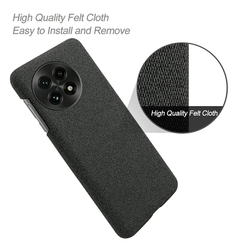 Per OnePlus 13 Case Cloth Texture Anti-Scratch Protective PC Phone Cover - Nero