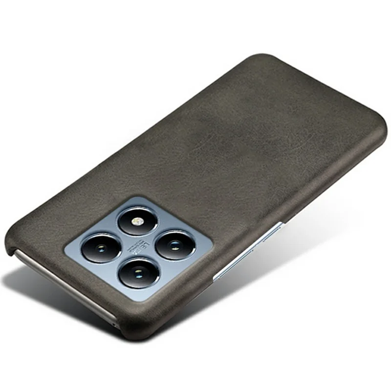For Xiaomi 14T Pro Case Calf Texture PU Leather Hard PC Protective Phone Cover - Black