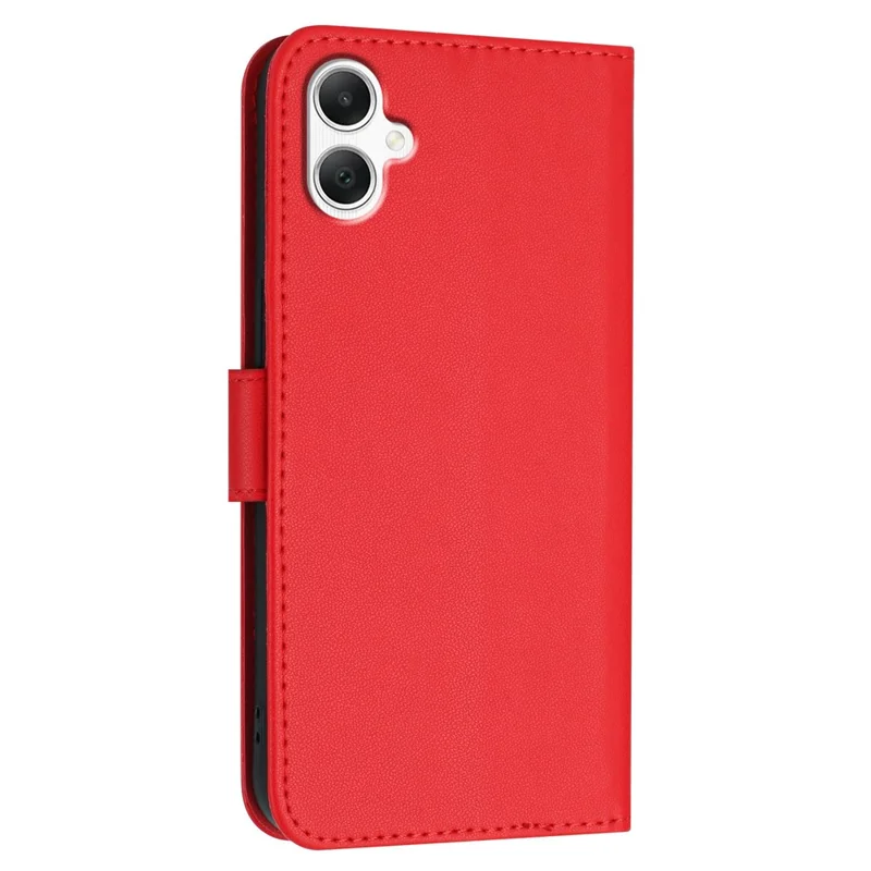 YX0090 For Samsung Galaxy A06 4G Case Triangle Imprint Leather Phone Cover with Lanyard - Red