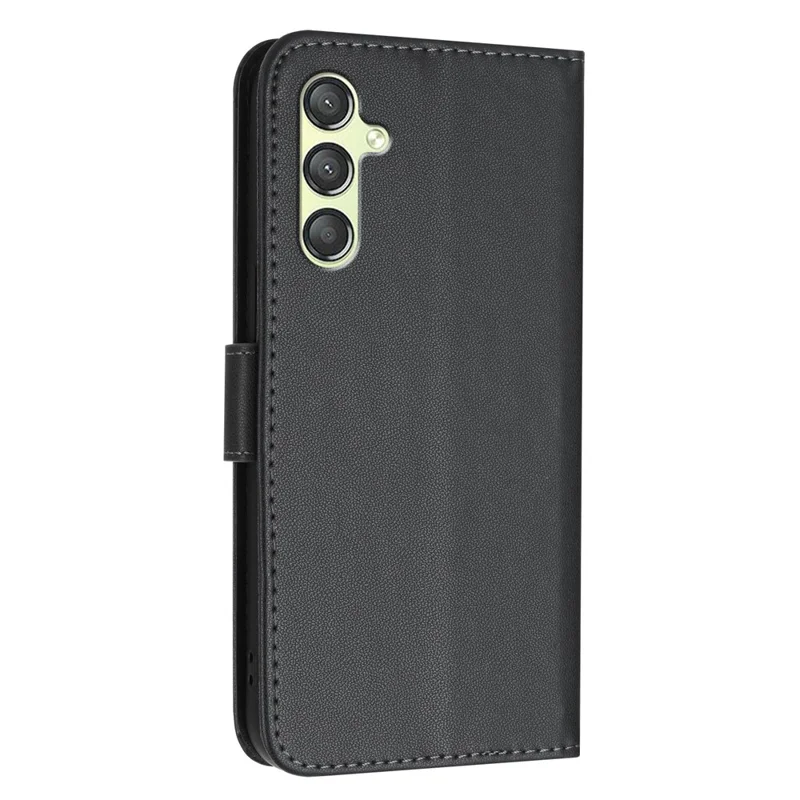YX0090 For Samsung Galaxy A54 5G Case Triangle Imprint Leather Phone Cover with Lanyard - Black