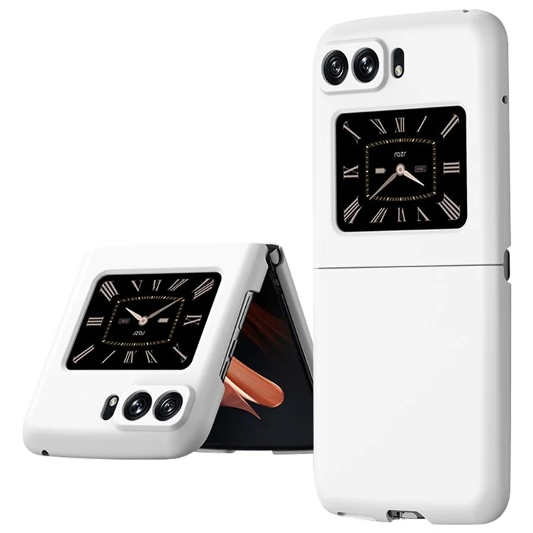 Skin-touch Feeling Protective Case for Motorola Moto Razr 2022 5G, Anti-scratch Hard PC Folding Phone Cover - White
