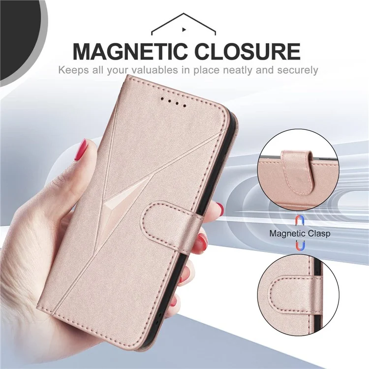 For Google Pixel 9 Pro XL Case Triangle Imprint Leather Phone Cover with Lanyard - Rose Gold

Custodia per Google Pixel 9 Pro XL con motivo a triangolo in pelle con cordino - Oro rosa