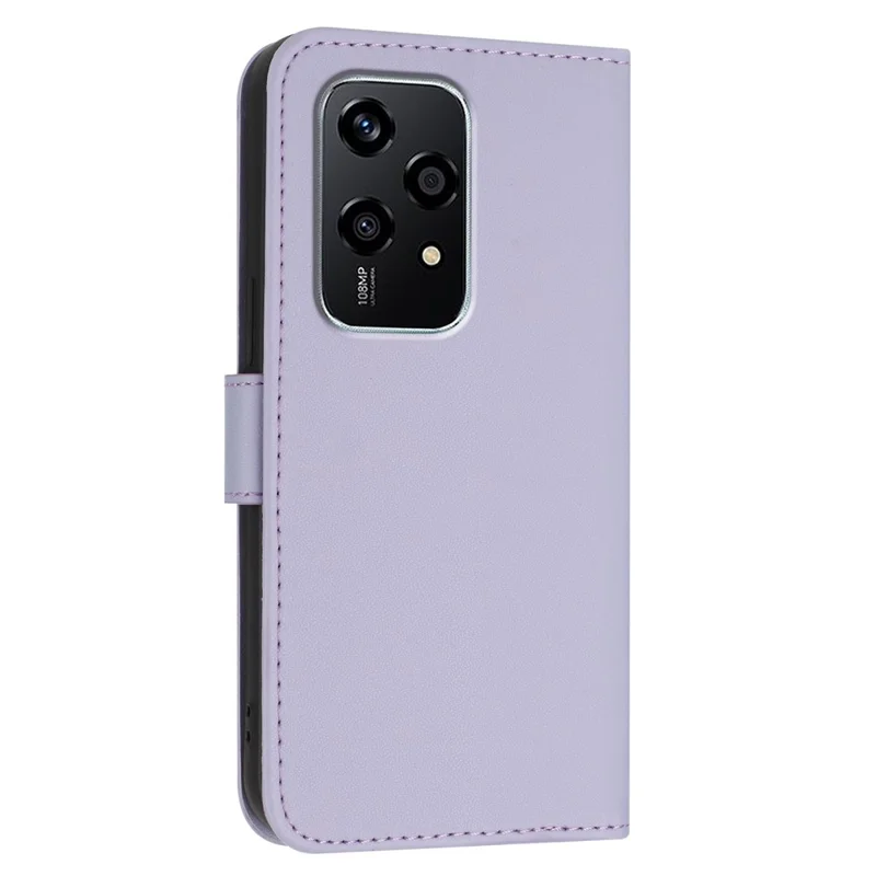 For Honor 200 Lite Case Triangle Imprint Leather Phone Cover with Lanyard - Light Purple