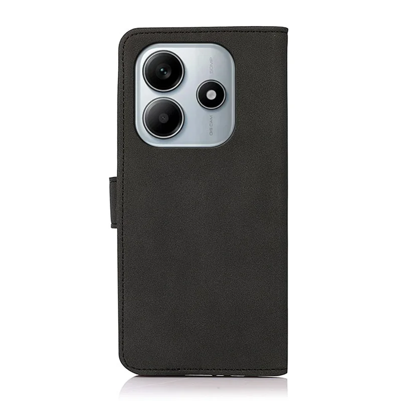 KHAZNEH Custodia a portafoglio in pelle PU per Xiaomi Redmi Note 14 4G - Nero