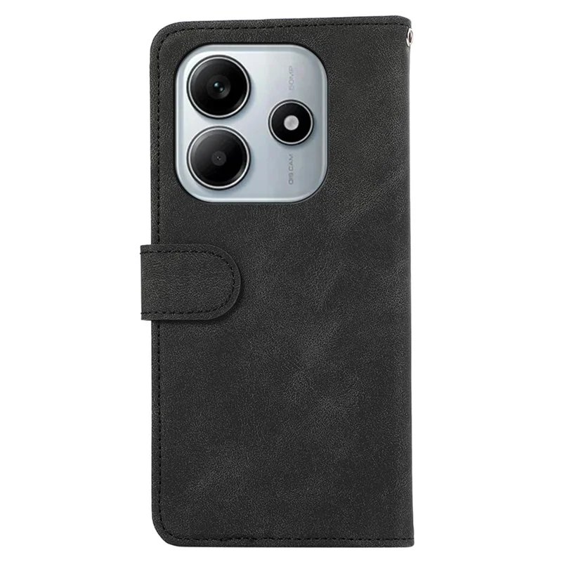 ABEEL Pour Xiaomi Redmi Note 14 4G Étui Couleur Épissage Cuir Flip Housse de téléphone Blocage RFID - Noir