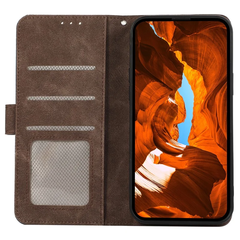 ABEEL For Xiaomi Redmi Note 14 Pro 4G Case Color Splicing Leather RFID Blocking Phone Cover - Brown