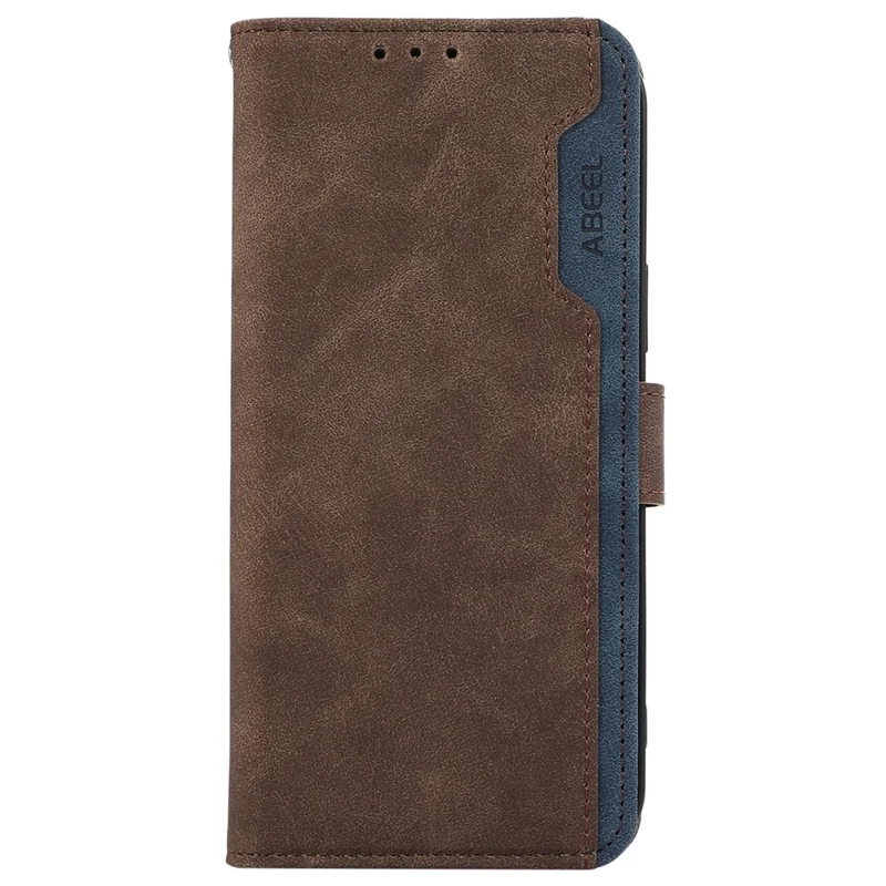 ABEEL For Xiaomi Redmi Note 14 Pro 4G Case Color Splicing Leather RFID Blocking Phone Cover - Brown