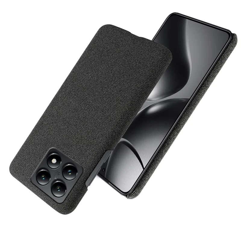 For Xiaomi 14T Phone Case Cloth Texture Anti-Scratch Protective PC Back Cover - Black