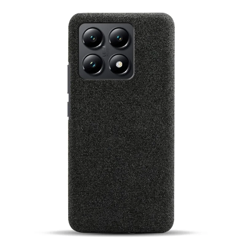 For Xiaomi 14T Phone Case Cloth Texture Anti-Scratch Protective PC Back Cover - Black
