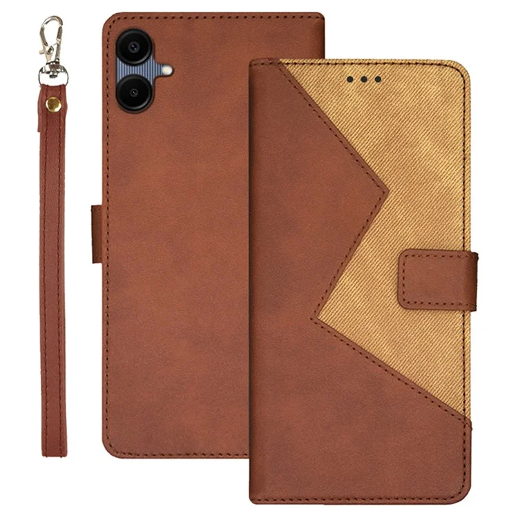 Capa IDEWEI para Samsung Galaxy A06 com slots para cartão, cor de couro composto - Marrom