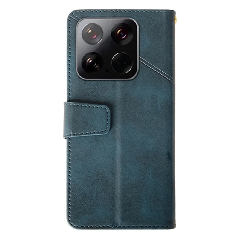 IDEWEI voor Xiaomi 15 hoesje lederen portemonnee telefoonhoes stand kalfsstructuur - Blauw