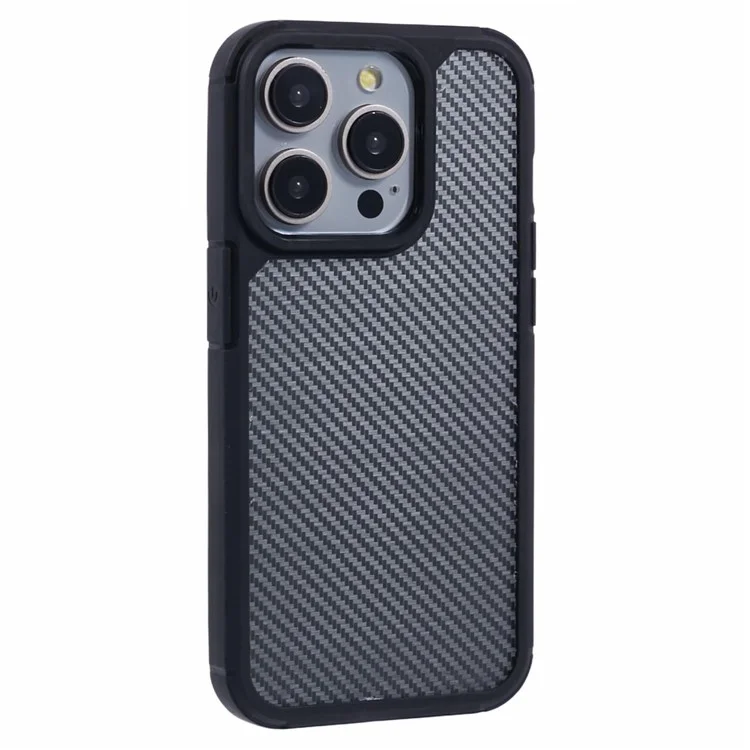 Funda para iPhone 15 Pro con textura de fibra de carbono TPU+PC resistente a golpes