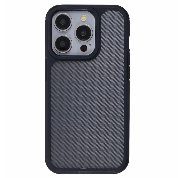 Funda para iPhone 15 Pro con textura de fibra de carbono TPU+PC resistente a golpes