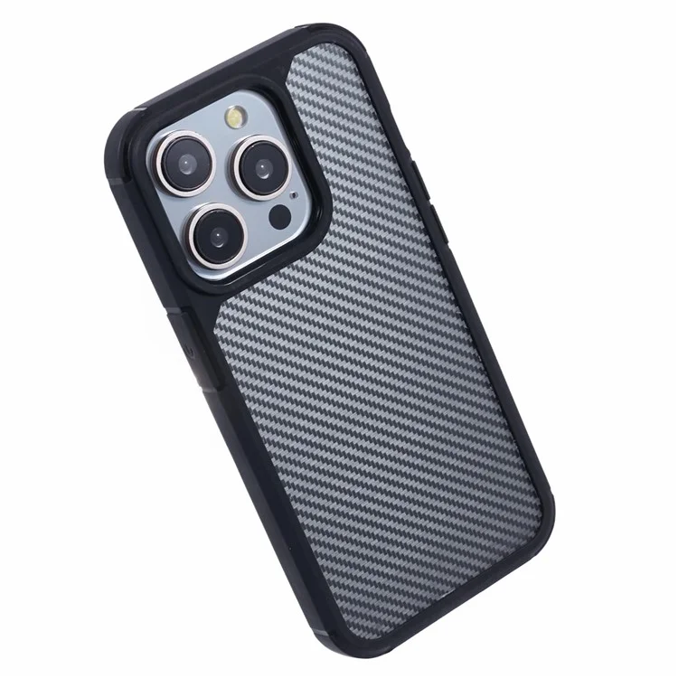 Funda para iPhone 15 Pro con textura de fibra de carbono TPU+PC resistente a golpes