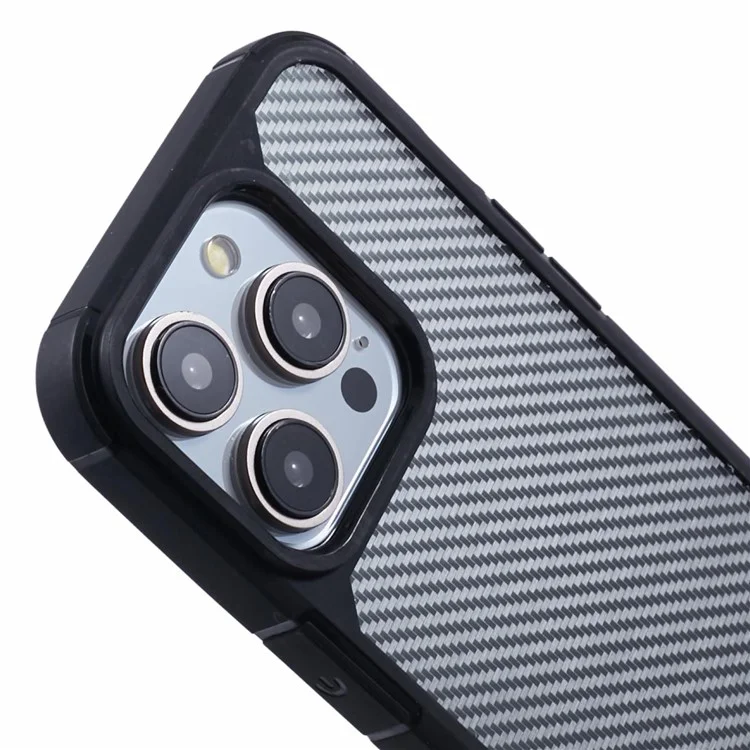 Funda para iPhone 15 Pro con textura de fibra de carbono TPU+PC resistente a golpes