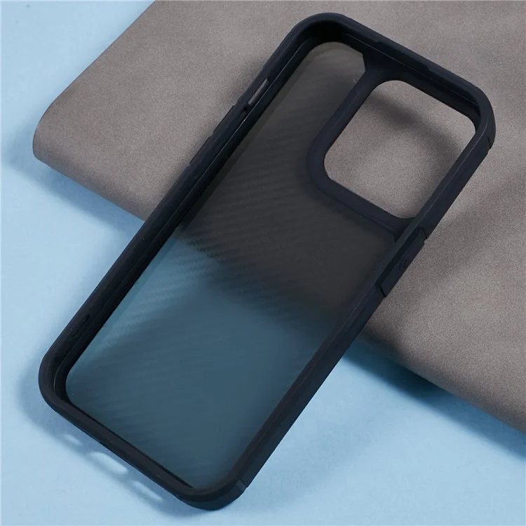 Funda para iPhone 15 Pro con textura de fibra de carbono TPU+PC resistente a golpes