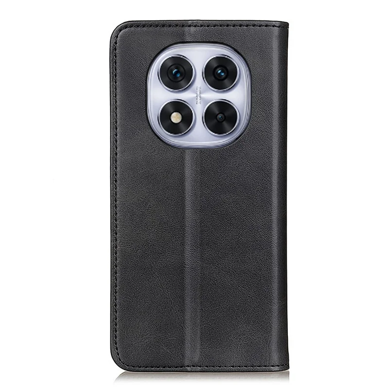 Custodia in pelle spaccata con chiusura a portafoglio per Xiaomi Redmi Note 14 Pro 4G - Nero