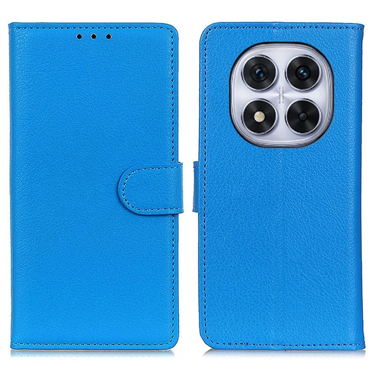 Für Xiaomi Redmi Note 14 Pro 4G Wallet Case PU Leder Handyhülle Litchi Textur - Blau