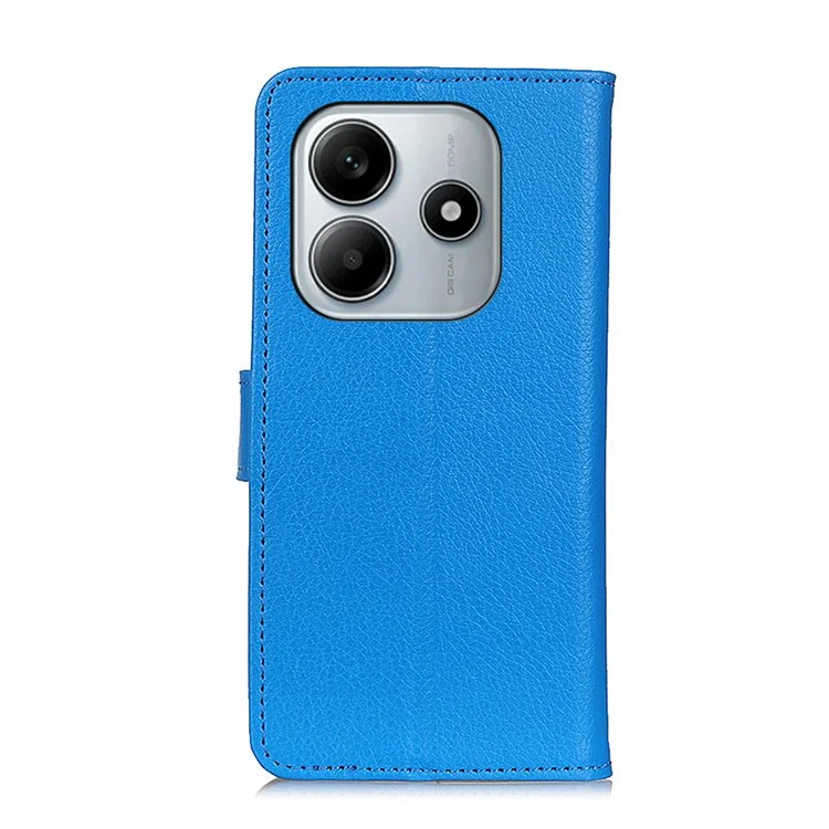 Für Xiaomi Redmi Note 14 4G Wallet Case PU Leder Handyhülle Litschi Textur - Blau